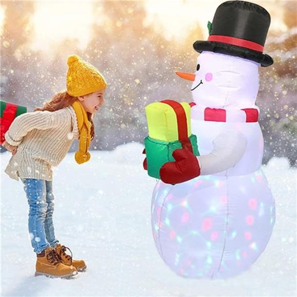 Christmas Inflatable Snowman Christmas Decorations with Bright Led Light, 5Ft - Picture 4 of 7